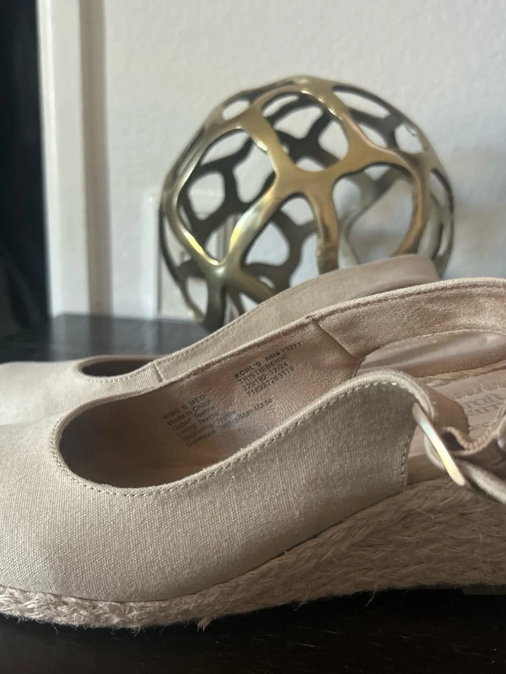 croft & barrow Cream Espadrille Slingback Flats